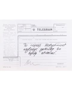 Jerzy Lewczyński, "TELEGRAM: To napad. Natychmiast wyłożyć gotówkę bo będę strzelać", 1999 - pic 1