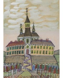 Nikifor Krynicki, Pejzaż fantastyczny, lata 50. XX w. - pic 1