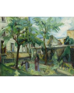 Henryk Epstein, Pejzaż z przydomowym ogródkiem, 1917-19 - pic 1