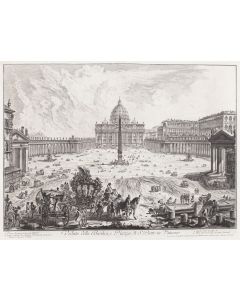 Giovanni Battista Piranesi, Widok placu św. Piotra z Bazyliką św. Piotra z cyklu Vedute di Roma, XVIII w. - pic 1