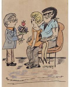 Zbigniew Lengren, Kochanek, ilustracja satyryczna, 1956 - pic 1