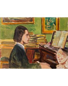 Zygmunt Waliszewski, Portret mężczyzny przy pianinie, około 1931 - pic 1