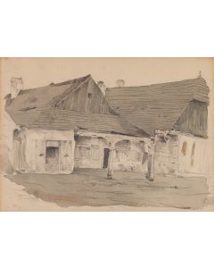 Józef Brandt, Widok na architekturę drewnianą, 1875 - pic 1