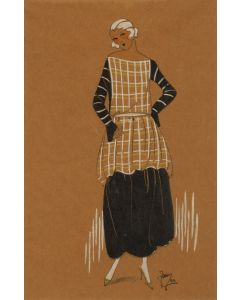 Germaine-Paule Joumard / Joujou, Rysunek modowy do miesięcznika Très Parisien, lata 20./30. XX w. - pic 1