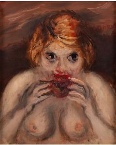 Zygmunt Józef Menkes, Kobieta jedząca owoc granatu, lata 30. XX w. - pic 1
