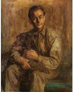 Stefan Just, Autoportret z psem, 1950 - pic 1
