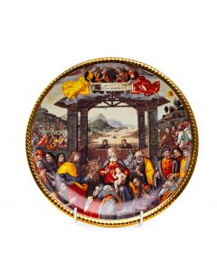 Talerz dekoracyjny ze sceną Adoracji Dzieciątka wg Domenico Ghirlandaio, nieznany, II poł. XX w. - pic 1