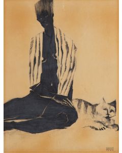 Jacek Staszewski, Czarna kobieta z kotem, 1999 - pic 1