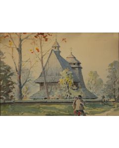 Stanisław Gibiński, Widok na kościół, XX w. - pic 1
