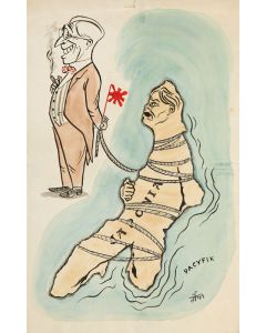 Jerzy Flisak, Japonia i USA, ilustracja satyryczna do czasopisma Szpilki, 1951 - pic 1