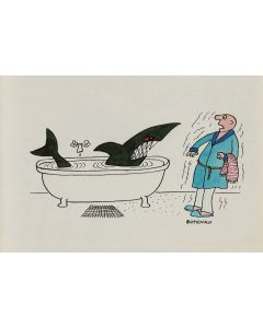 Bohdan Butenko, Kąpiel, ilustracja satyryczna, 2 poł. XX w. - pic 1