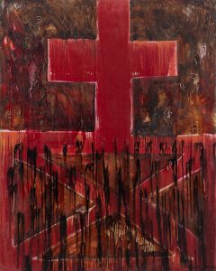 Bogdan Korczowski, "Czerwony krzyż (List do Malewicza)", 1989 - pic 1