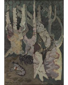 Jacques Chapiro, Krajobraz leśny z psem , 1949 - pic 1