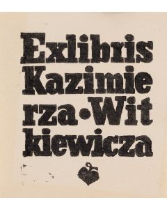 Autor nieznany, Ekslibris Kazimierza Witkiewicza, około poł. XX w. - pic 1