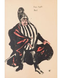 Karol Frycz, Bolesław Puchalski jako poseł w sztuce Jerzego Żuławskiego Eros i Psyche, karykatura z Teki Melpomeny, 1904 - pic 1