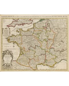 Alexis-Hubert Jaillot Nicolas Sanson, Mapa Lotaryngii ("La Lorraine qui Comprend Les Duches de Lorraine et de Bar et les Balliages des Evesches et des Villes de Metz"), 1710 - pic 1
