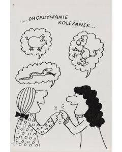 Bohdan Butenko, "Obgadywanie koleżanek", ilustracja satyryczna, 2 poł. XX w. - pic 1