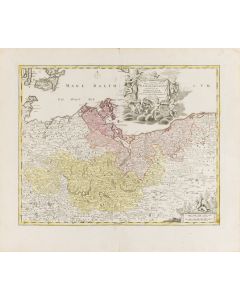 Johann Baptist Homann, Mapa Księstwa Pomorskiego i Brandenburgii ("Tabula Marchionatus Brandenburgici et Ducatus Pomeraniae..."), 1715 - pic 1