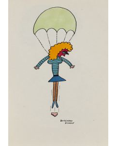 Bohdan Butenko, Spadochron, ilustracja satyryczna, 2 poł. XX w. - pic 1