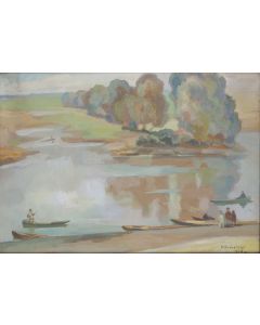 Wacław Żaboklicki, Pejzaż z rzeką, 1958 - pic 1