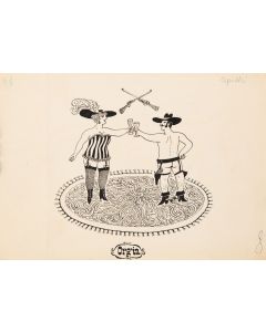 Andrzej Czeczot, "Western" z cyklu "La belle epoque", rysunek satyryczny, 2 poł. XX w. - pic 1