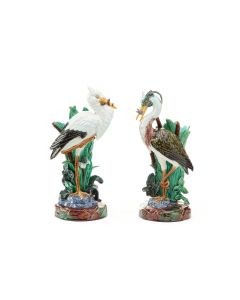 Para figurek, Bocian i Czapla, Joseph Holdcroft, XIX/XX w. - pic 1
