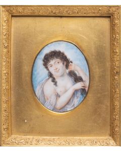 Miniatura portret kobiety, około poł. XIX w. - pic 1