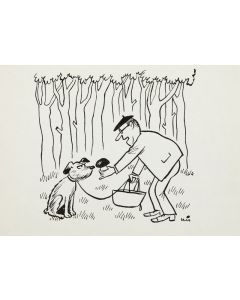 Gwidon Miklaszewski, " - Szukaj, Lors, szukaj!!..", ilustracja satyryczna, lata 80. XX w. - pic 1