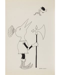 Bohdan Butenko, Karmienie rycerza, ilustracja satyryczna, 2 poł. XX w. - pic 1