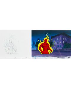 "Human Torch", folia animacyjna i rysunek do serii "Fantastyczna Czwórka", 1994 - pic 1