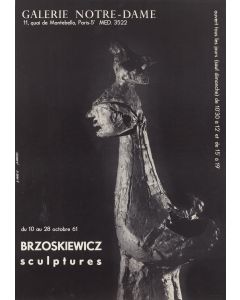 Roman Opałka, Plakat do wystawy 'Brzoskiewicz – Sculptures', 1961 - pic 1