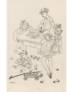 Maja Berezowska, Dzieci bawiące się, rysunek, 1959 - pic 1