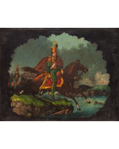 Autor nieznany, Książę Józef Poniatowski skaczący do Elstery, 1 poł. XIX w. - pic 1