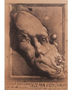 Franciszek Starowieyski, Plakat do sztuki "Trzema Krzyżykami", reż. Helmut Kayzar, Teatr Współczesny Wrocław, 1978 - pic 1