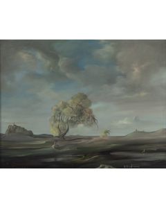 Henryk Kozakiewicz, Krajobraz z drzewem, 2 poł. XX w. - pic 1