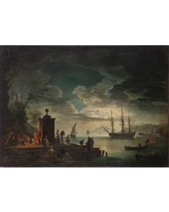 Claude Joseph Vernet, krąg (XVIII w.), Port w blasku księżyca, XVIII w. - pic 1