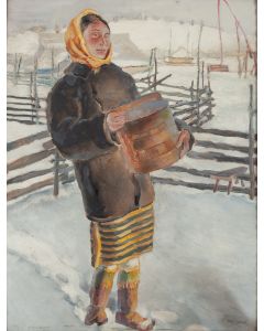 Władysław Jarocki, Młoda Hucułka w zagrodzie, XX w. - pic 1