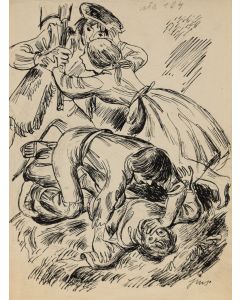 Jan Marcin Szancer, "Napad", projekt ilustracji, 2 poł. XX w. - pic 1