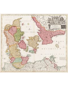 Johann Baptist Homann, Mapa Danii, 1720 - pic 1