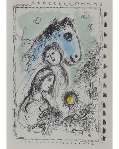 Marc Chagall, "Para z Niebieskim Koniem", 1982 - pic 1
