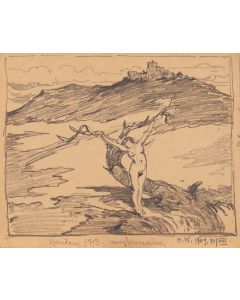 Marian Wawrzeniecki, "Akt na tle zamku", 1913 - pic 1