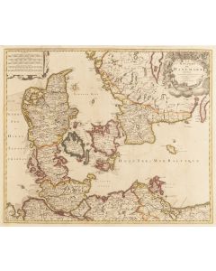 Gerard Valck, Mapa Danii i Szwecji ("Le Royaume de Danemark Subdivise en ses Principales Provinces"), 1700 - pic 1