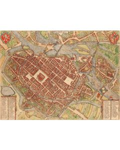 Frans Hogenberg, Georg Braun, "Wratislavia" - aksonometryczny plan miasta, około 1590 - pic 1