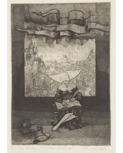 Andrzej Pietsch, Ilustracja do książki "Rycerz nieistniejący" I. Calvino, 2 poł. XX w. - pic 1
