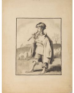 Zygmunt Grabowski, Pastuszek (projekt ilustracji do "Płomyka"), lata 30. XX w. - pic 1