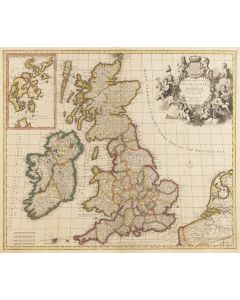 Carel Allard, Mapa Wielkiej Brytanii ("Regnorum Magnae Britanniae sive Angliae Scotiae nec non Hiberniae"), 1705 - pic 1