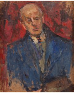 Zygmunt Schreter, "Portret mężczyzny (Autoportret?)" (recto) / "Wnętrze z krzesłem" (verso) - pic 1