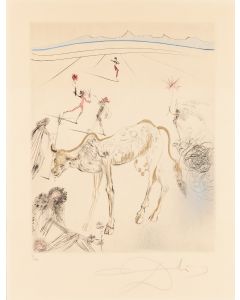 Salvador Dalí, Święta krowa (La Vache Sacree) z cyklu 'Les Hippies', XX w. - pic 1