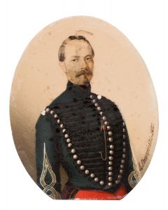 Leon Brzeziński, Miniatura - Portret mężczyzny w mundurze, 1855 - pic 1