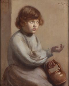 Amelia Paleczna, Portret dziewczynki z glinianym koszyczkiem, 1929 (?) - pic 1